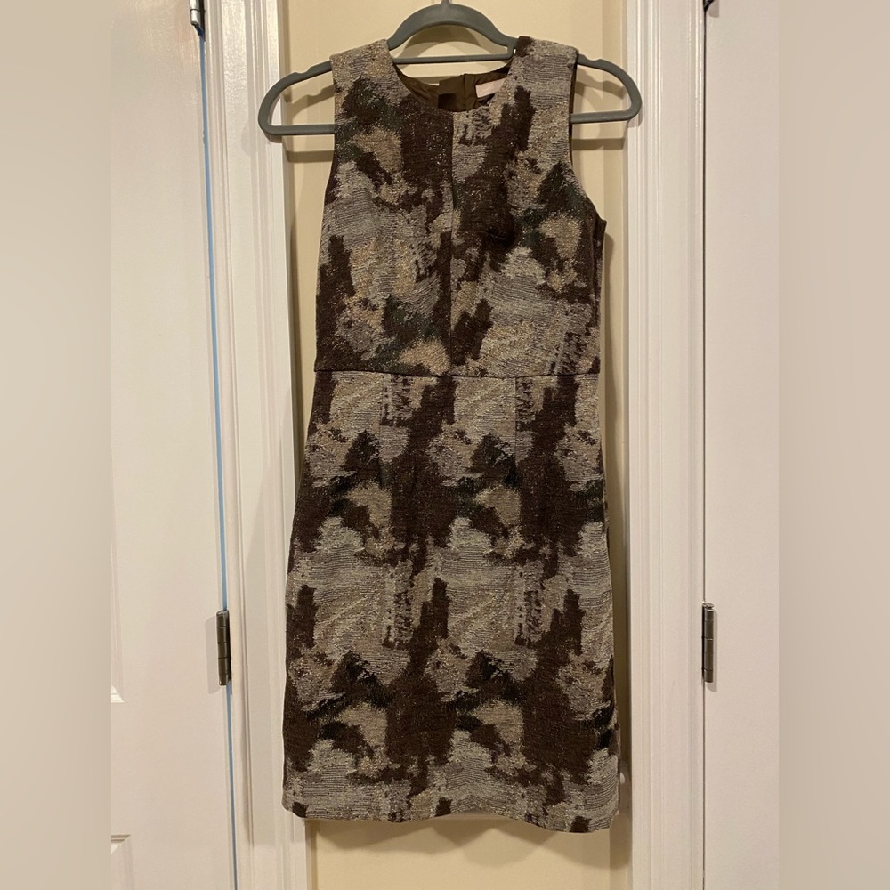 Banana Republic Brown Gold Pattern Work Dress Size 0
